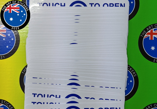 Bulk Custom Printed Contour Cut Die-Cut Touch Here Vinyl Business Signage Stickers