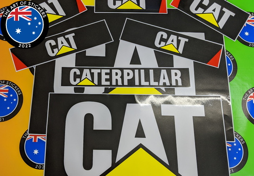 Custom Printed Contour Cut Die-Cut Caterpillar Cat Vinyl Business Logo Stickers