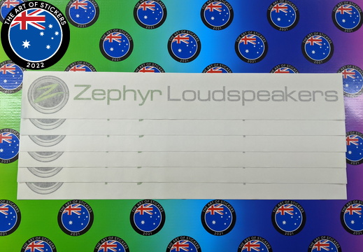 Custom Printed Contour Cut Zephyr Loudspeakers Vinyl Business Stickers
