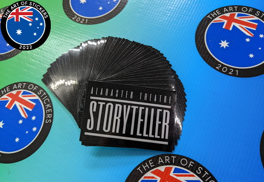Bulk Custom Printed Contour Cut Die-Cut Alabaster theatre Storyteller Vinyl Business Stickers