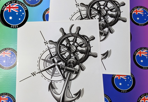 Custom Printed Contour Cut Nautical Vinyl Business Stickers