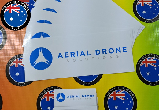 Custom Printed Contour Cut Die-Cut Aerial Drone Solutions Vinyl Business Logo Stickers