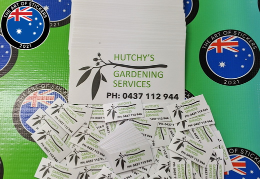 Bulk Custom Printed Contour Cut Die-Cut Hutchy's Gardening Service Vinyl Business Logo Stickers