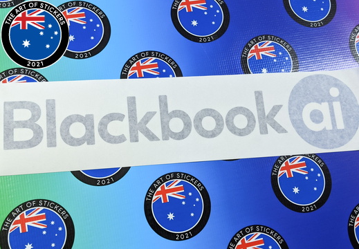 Custom Printed Contour Cut Blackbook Ai Vinyl Business Logo Sticker