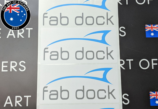 Bulk Custom Printed Contour Cut Fabdock Vinyl Business Logo Stickers