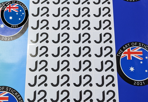 Bulk Custom Printed Contour Cut J2. Vinyl Business Logo Stickers