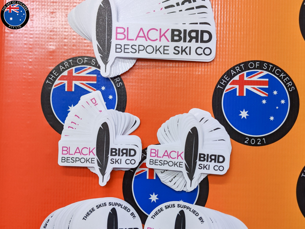 Bulk Custom Printed Contour Cut Die-Cut Black Bird Bespoke Ski Vinyl Business Logo Stickers