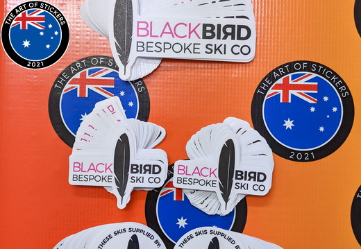 Bulk Custom Printed Contour Cut Die-Cut Black Bird Bespoke Ski Vinyl Business Logo Stickers