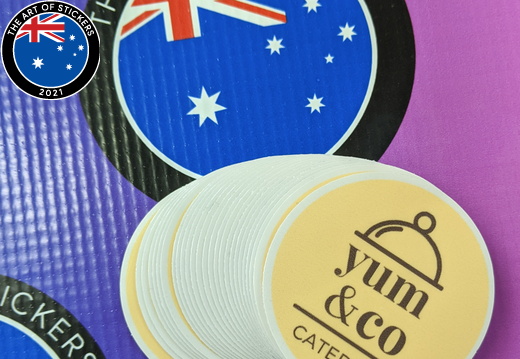 Bulk Custom Printed Contour Cut Die-Cut Yum and Co Catering Vinyl Business Logo Stickers