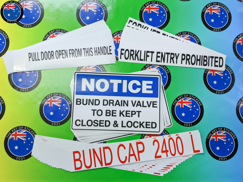 Bulk Custom Printed Contour Cut Die-Cut Safety Vinyl Business Signage Stickers