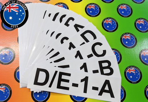 Bulk Custom Printed Contour Cut Die-Cut Numeric Alphabetic Vinyl Business Stickers