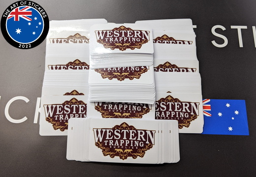 Bulk Custom Printed Contour Cut Die-Cut Western Trapping Supplies Vinyl Business Stickers