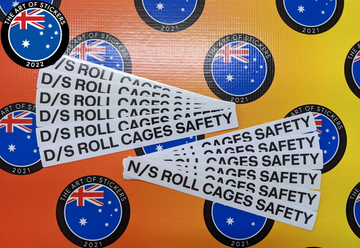 Custom Printed Contour Cut Die-Cut Roll Cage Safety Vinyl Business Stickers