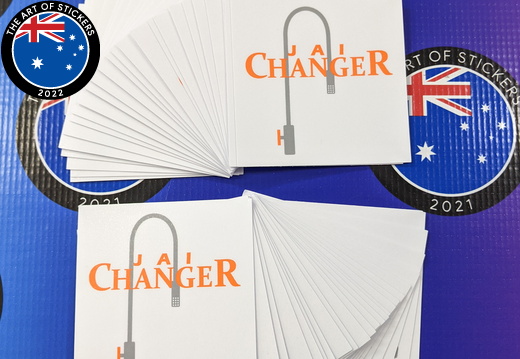 Bulk Custom Printed Contour Cut Die-Cut Jai Changer Vinyl Business Merchandise Label Stickers