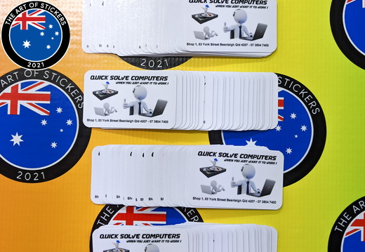 Bulk Custom Printed Contour Cut Die Quick Solve Computers Cut Vinyl Business Logo Stickers