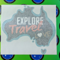 Custom Printed Contour Cut Explore Travel Love Australia Vinyl Stickers
