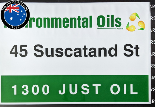 Custom Printed Contour Cut Environmental Oils Address Vinyl Business Signage Stickers