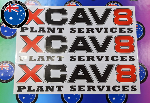 Custom Printed Contour Cut Xcav8 Plant Services Vinyl Business Logo Stickers