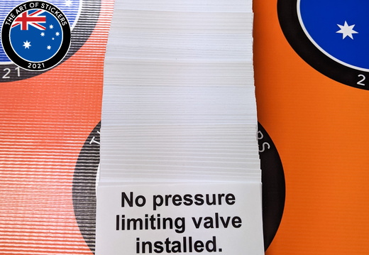 Bulk Custom Printed Contour Cut Die-Cut No Pressure Limiting Valve Vinyl Business Safety Stickers