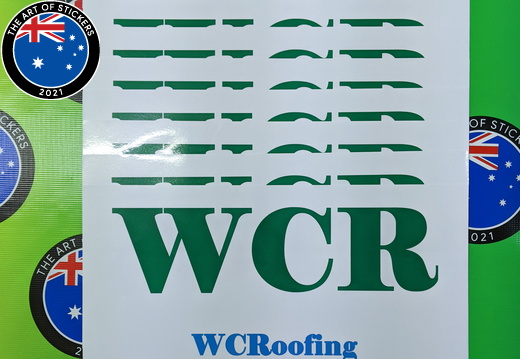 Custom Printed Contour Cut Die-Cut WC Roofing Vinyl Business Logo Stickers