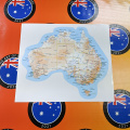 Catalogue Printed Contour Cut Australia Map Vinyl Stickers