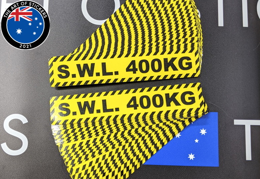 Catalogue Printed Contour Cut Die-Cut Safe Working Load Vinyl Stickers