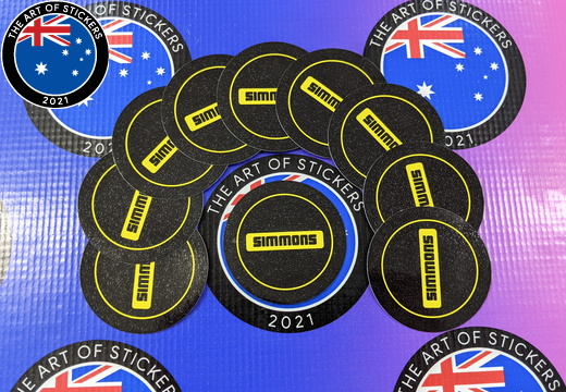 Custom Printed Contour Cut Die-Cut Simmons Vinyl Business Logo Stickers