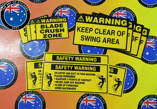 Custom Printed Contour Cut Die-Cut Warning Vinyl Business Safety Stickers