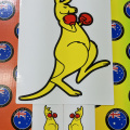 Catalogue Printed Contour Cut Die-Cut Boxing Kangaroo Vinyl Stickers