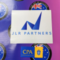Custom Printed Contour Cut JLR Partners CPA Vinyl Business Logo Stickers
