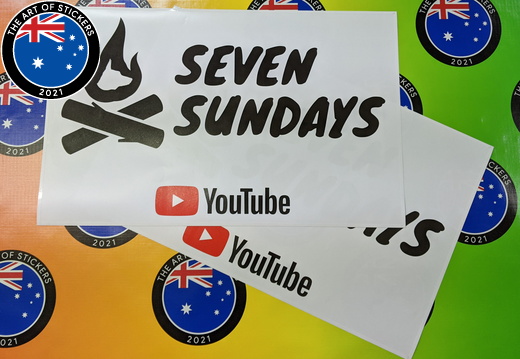 Custom Printed Contour Cut Seven Sundays Youtube Vinyl Business Stickers