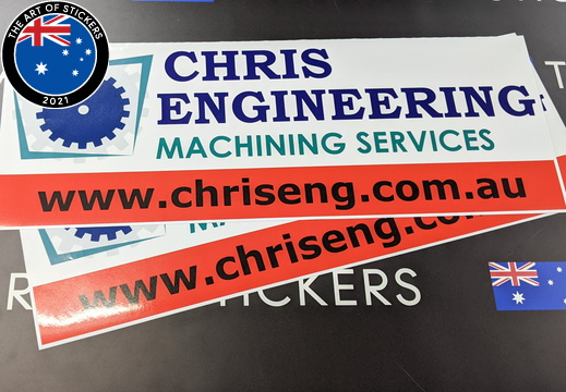 Custom Printed Contour Cut Chris Engineering Machine Services Vinyl Business Logo Stickers