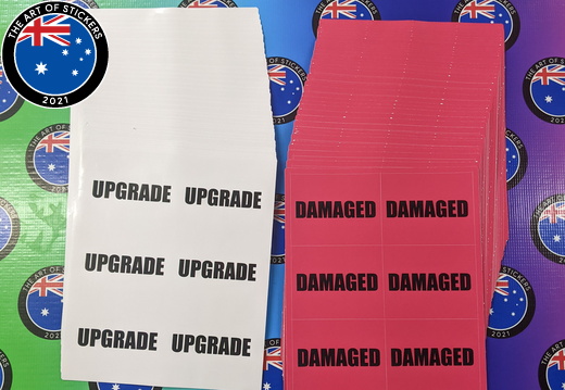 Bulk Custom Printed Contour Cut Die-Cut Upgrade Damaged Vinyl Business Sticker Sheets