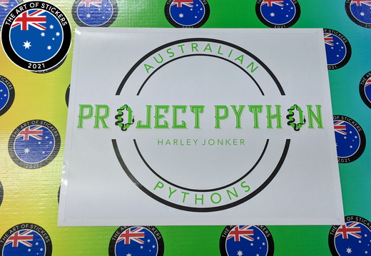 Custom Printed Contour Cut Australian Pythons Project Python Vinyl Business Logo Decal