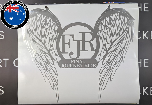 Custom Vinyl Cut Chrome Final Journey Ride Business Logo Decal