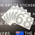 Custom Vinyl Cut Numbers 68 Stickers