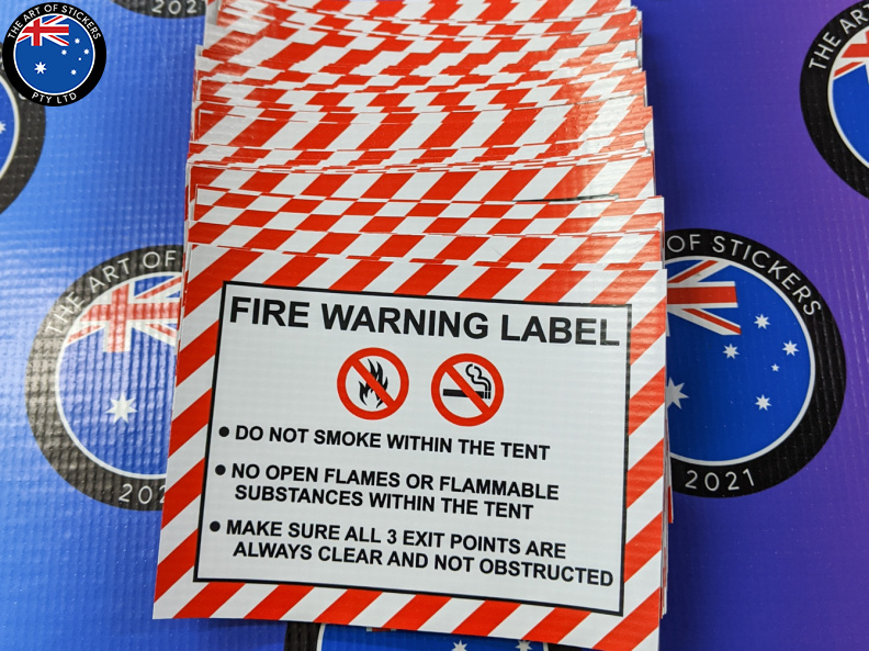 Custom Printed Fire Warning Label Banner Business Signage