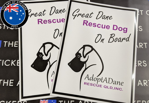 Custom Printed Adopt a Dane Rescue Dog on Board Business Magnets