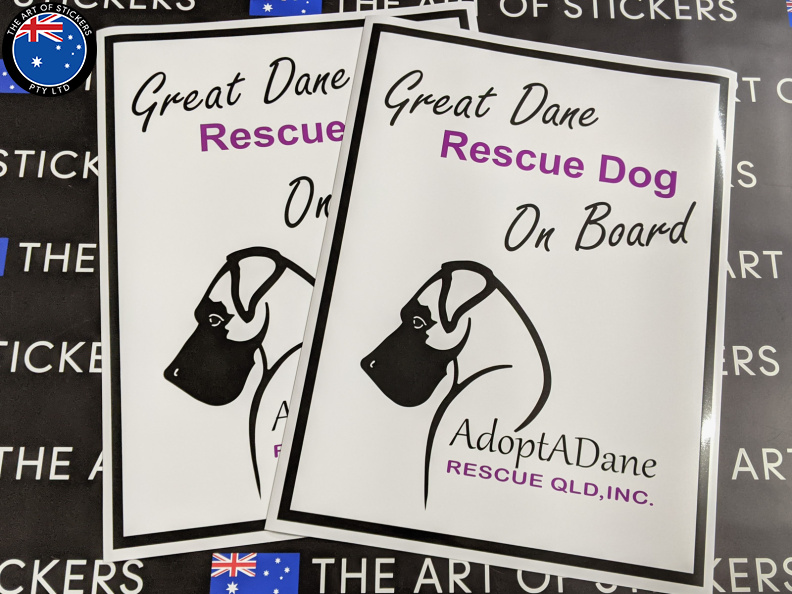 Custom Printed Adopt a Dane Rescue Dog on Board Business Magnets