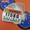 Bulk Catalogue Printed Contour Cut Die-Cut Warning Maximum Rated Capacity Vinyl Business Safety Signage Stickers