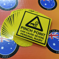 Bulk Custom Printed Contour Cut Die-Cut Pinch Point Vinyl Business Safety Signage Stickers