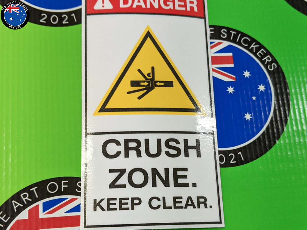 Custom Printed Contour Cut Die-Cut Crush Zone Vinyl Business Stickers