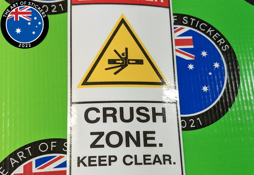 Custom Printed Contour Cut Die-Cut Crush Zone Vinyl Business Stickers