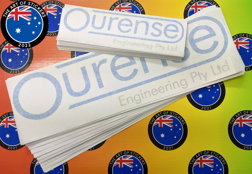 Bulk Custom Printed Contour Cut Ourense Engineering Vinyl Business Logo Stickers