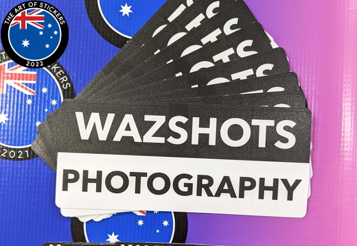Custom Printed Contour Cut Die-Cut Wazshots Photography Vinyl Business Logo Stickers