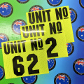 Custom Printed Contour Cut Unit Number Reflective Vinyl Business Stickers