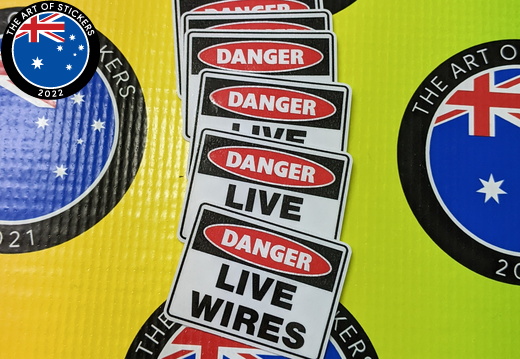 Catalogue Printed Contour Cut Die-Cut Danger Live Wires Vinyl Business Safety Signage Stickers