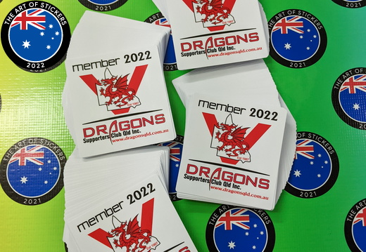 Bulk Custom Printed Contour Cut Die-Cut Dragons Supporters Club Member Vinyl Business Logo Stickers