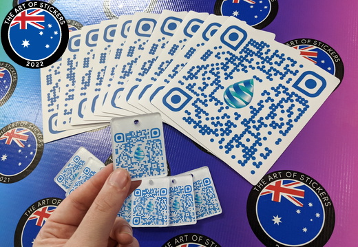 Custom Mixed Printed Contour Cut Die-Cut Business QR Code Stickers and Acrylic Keyrings