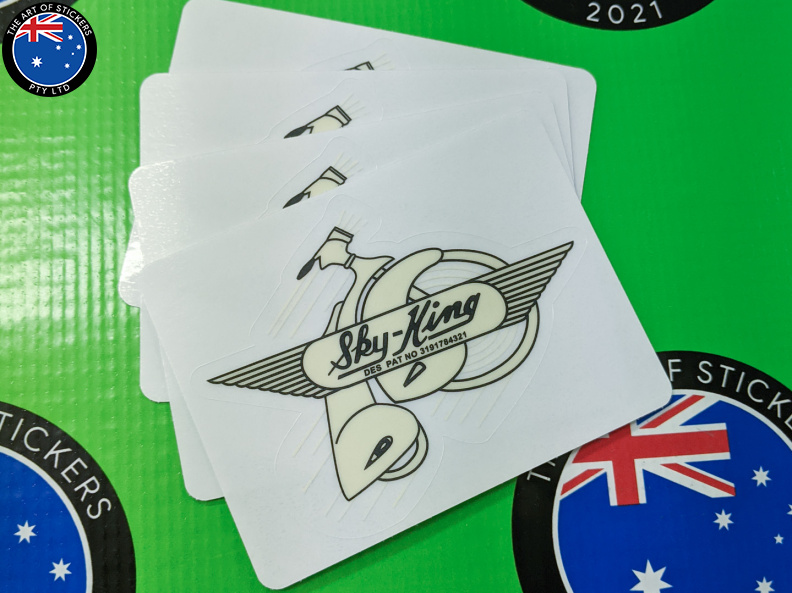 Custom Printed Contour Cut Die-Cut Sky King Clear Vinyl Business Logo Stickers